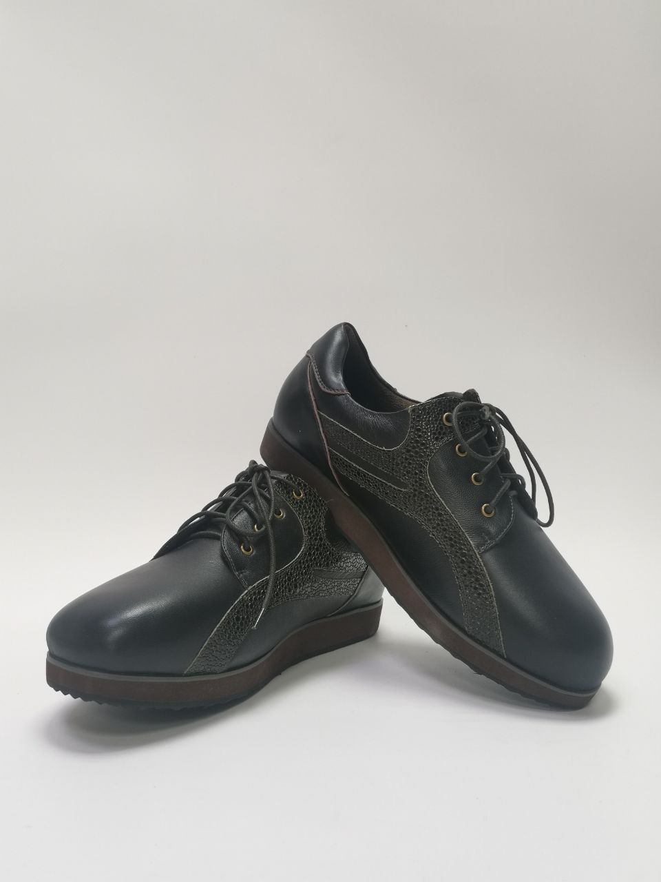 Полуботинки ортопедические женские кожаные Ортомода 8122 ш увеличенной полноты коричневые фото 3