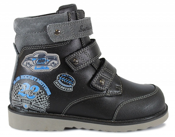 Ботинки осенние черно-серые 23-288  фото 2