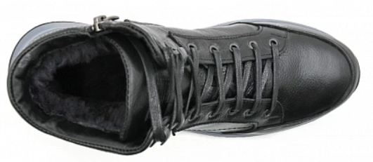 Кроссовки ортопедические мужские зимние Ортомода 92527-Х-201 черные кожаные с мехом фото 6