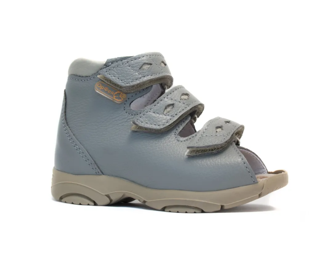 Сандалии с открытым носом Б3-142-037-051-1 цвет серый/бежевый фото 1